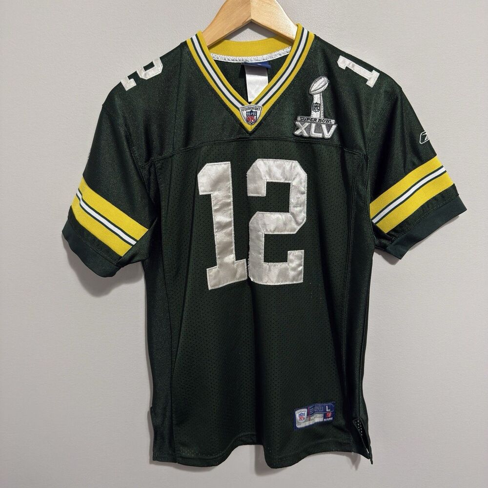 Vintage Y2K Reebok Onfield Jersey Youth L Rodgers #12 Green Bay Packers NFL